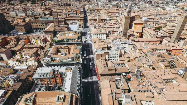 Вид Воздуха Улицу Dell Indipendenza Городе Болонья Италия — стоковое фото
