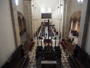 Torino, İtalya - Ekim 2018 yaklaşık: Duomo di Torino (Turin katedral anlamına gelir) iç