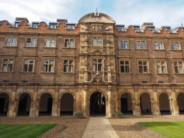 Cambridge, İngiltere - Ekim 2018 yaklaşık: St John's College, üçüncü mahkeme