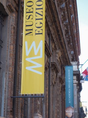 Torino, İtalya - Ekim 2018 yaklaşık: Museo Egizio (yani Mısır Müzesi)