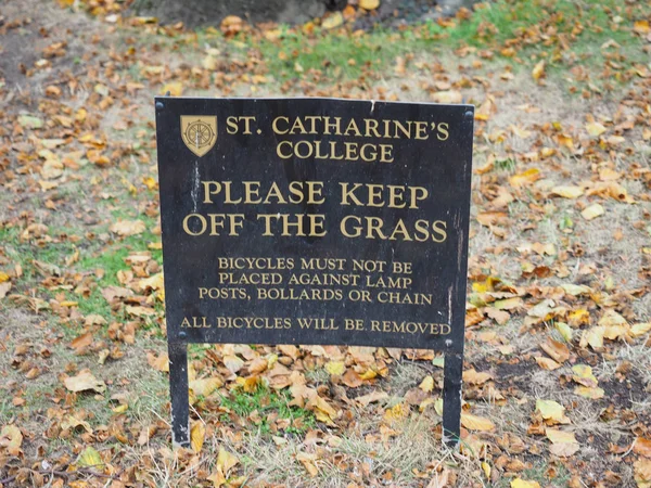 Cambridge Oktober 2018 Catharine College Sign — Stockfoto