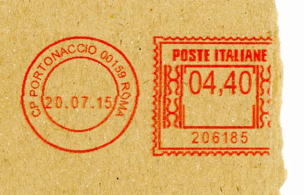 Rome Italië Circa Oktober 2018 Frankeermachine Stempel Brief Envelop — Stockfoto