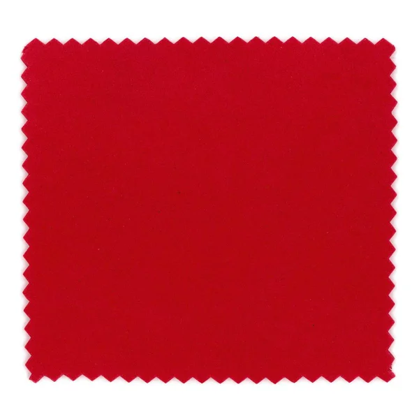 红色硅橡胶样品在白色背景与锯齿字形边框 — 图库照片