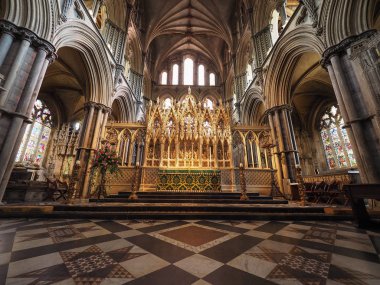 Ely, İngiltere - Ekim 2018 yaklaşık: Ely Katedrali (eski adıyla Kilisesi, St Etheldreda ve St Peter ve kilise kutsal ve bölünmemiş Trinity) iç