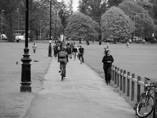 Cambridge Circa October 2018 Parker Piece Public Park Black White — Stock Photo, Image