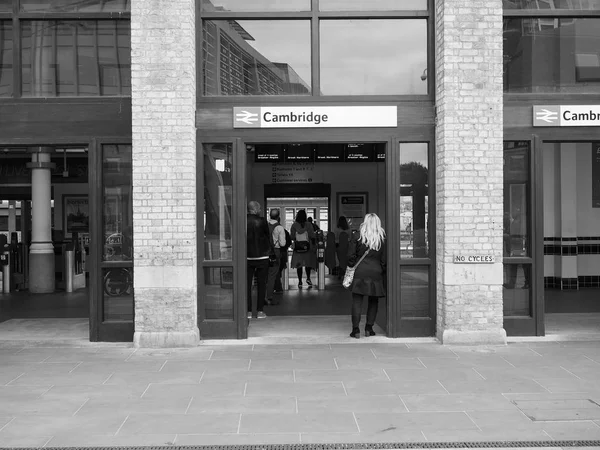 Cambridge Circa October 2018 Cambridge Railway Station Black White — Stock Photo, Image
