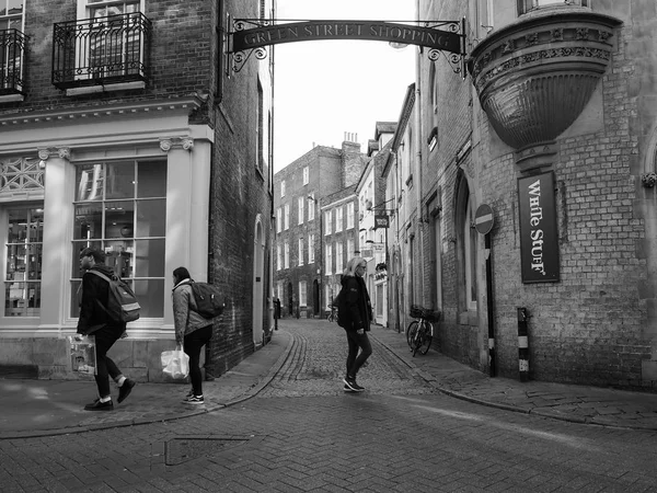 Cambridge Reino Unido Circa Octubre 2018 Green Street Blanco Negro —  Fotos de Stock