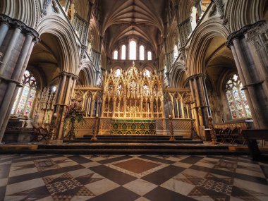 Ely, İngiltere - Ekim 2018 yaklaşık: Ely Katedrali (eski adıyla Kilisesi, St Etheldreda ve St Peter ve kilise kutsal ve bölünmemiş Trinity) iç