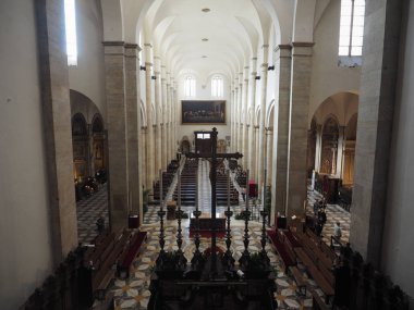 Torino, İtalya - Ekim 2018 yaklaşık: Duomo di Torino (Turin katedral anlamına gelir) iç