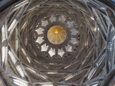 TURIN, ITALY - CIRCA OCTOBER 2018: Cupola cappella della Sindone meaning Holy Shroud chapel dome at Turin Cathedral clipart