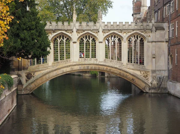 Cambridge Storbritannien Circa Oktober 2018 Suckarnas Bro Över Floden Cam — Stockfoto