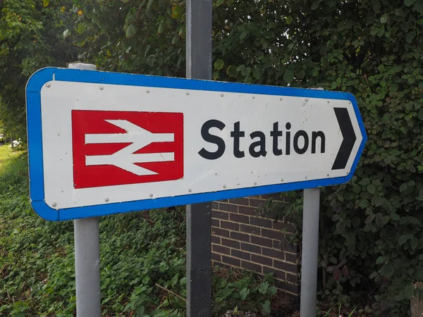 Ely Circa October 2018 Railway Station Sign — Stock Photo, Image