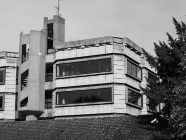 Cambridge, İngiltere - Ekim 2018 yaklaşık: Üniversitesi Merkez siyah beyaz