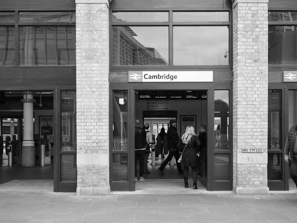 Cambridge Circa October 2018 Cambridge Railway Station Black White — Stock Photo, Image