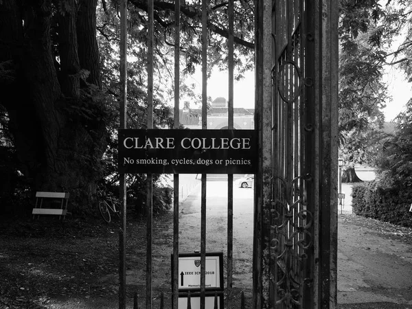 Cambridge Storbritannien Circa Oktober 2018 Clare College Svart Och Vitt — Stockfoto