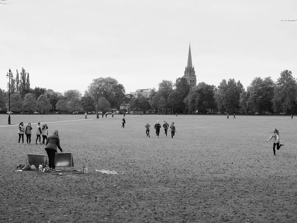 Cambridge Egyesült Királyság Október 2018 Parker Darab Közpark Fekete Fehér — Stock Fotó