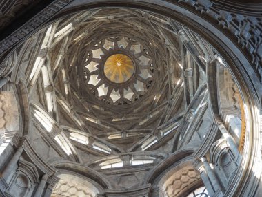 Torino, İtalya - Ekim 2018 yaklaşık: Cupola Capella della Sindone kutsal Shroud Turin katedral kilise kubbe anlamı