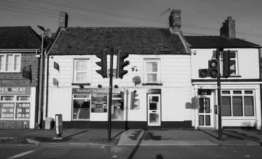 Ely, İngiltere - Ekim 2018 yaklaşık: Kenti siyah beyaz