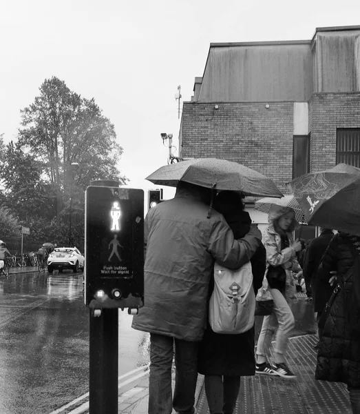 Cambridge Velká Británie Cca Října 2018 Deštivý Den Centru Města — Stock fotografie