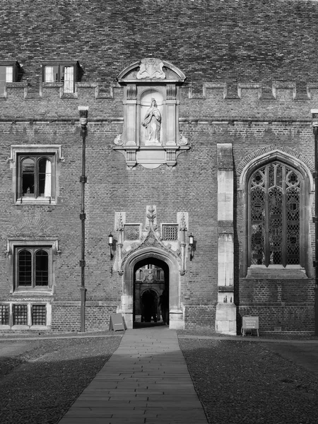 Cambridge Oktober 2018 John College Schwarz Weiß — Stockfoto