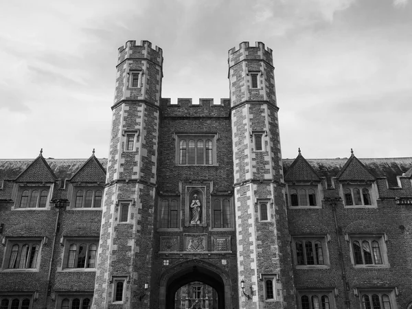 Cambridge Circa October 2018 Second Court John College Black White — Stock Photo, Image