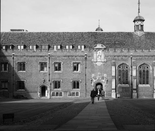 Cambridge Egyesült Királyság Október 2018 John College Ban Fekete Fehér — Stock Fotó