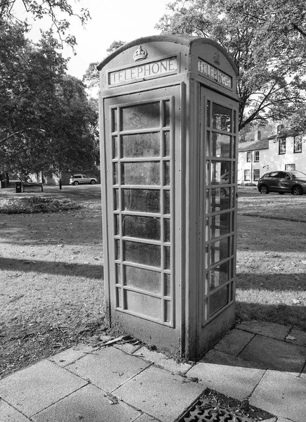 Ely Circa October 2018 Traditional Red Telephone Box Black White — Stock Photo, Image