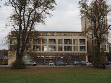Cambridge, İngiltere - Ekim 2018 yaklaşık: Cambridge itfaiye Parkside yerde