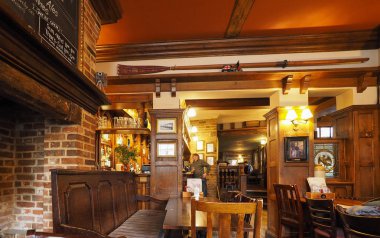 Cambridge, İngiltere - Ekim 2018 yaklaşık: The Eagle Pub nerede Dna bulma Cavendish Laboratuvarı bilim adamları tarafından 1953 yılında ilan edildi