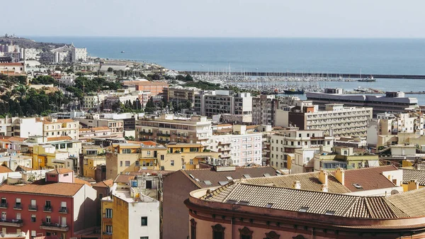 Flygfoto Över Staden Cagliari Italien — Stockfoto