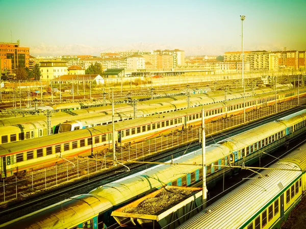 Trilhas Ferroviárias Ferroviárias Para Transporte Ferroviário Vintage Retro — Fotografia de Stock