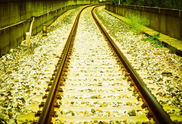 Железнодорожные Пути Железнодорожного Общественного Транспорта Винтажные Ретро — стоковое фото