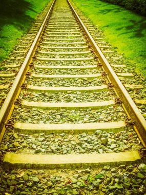 Tren veya demiryolu tren ulaşım vintage retro için takip