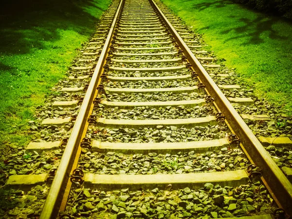 铁路或铁路轨道火车运输复古复古 — 图库照片