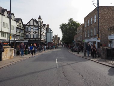 Cambridge, İngiltere - Ekim 2018 yaklaşık: Cam Nehri üzerinde topa vurma