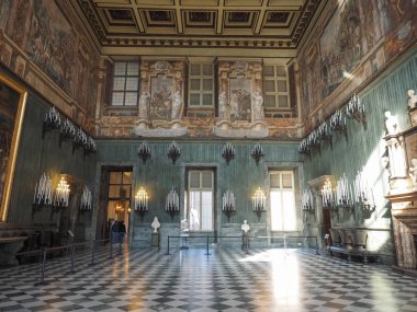 Torino, İtalya - Ekim 2018 yaklaşık: Palazzo Reale (Kraliyet Sarayı anlamına gelir) iç
