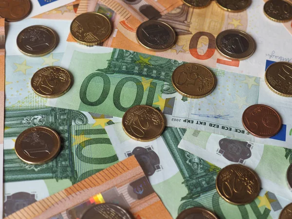 Billetes Monedas 100 Euros Dinero Eur Moneda Unión Europea —  Fotos de Stock