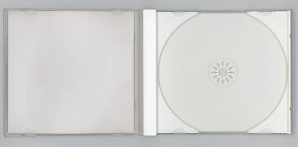 Witte Compact Disc Doosje Voor Muziek Media Voor Gegevensregistratie — Stockfoto
