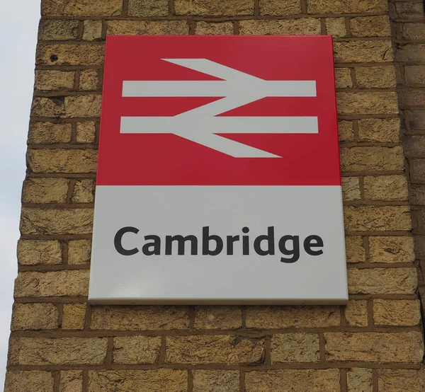 Cambridge Reino Unido Circa Octubre 2018 Firma Estación Cambridge —  Fotos de Stock