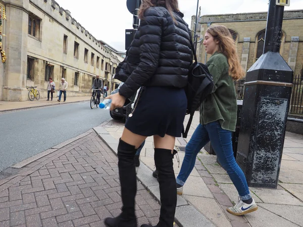 Cambridge Storbritannien Circa Oktober 2018 Människor Stadens Centrum — Stockfoto