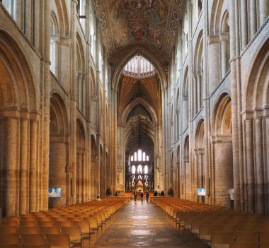 ELY, UK - CIRCA OCTOBER 2018: Ely Cathedral (formerly church of St Etheldreda and St Peter and Church of the Holy and Undivided Trinity) interior clipart