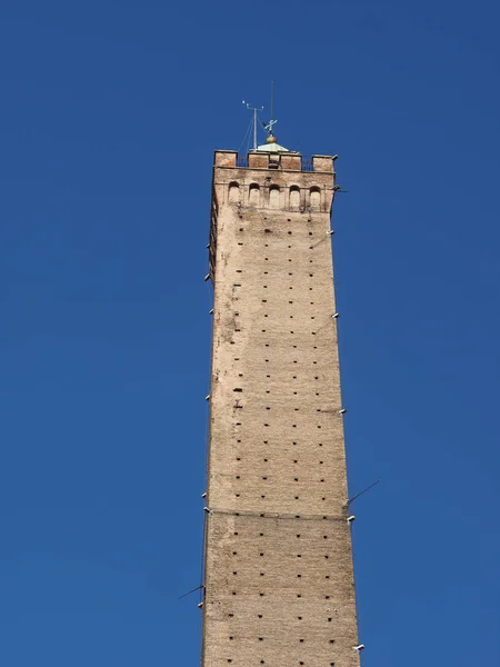 Torre Degli Asinelli Schiefer Turm Teil Der Due Torri Zwei — Stockfoto