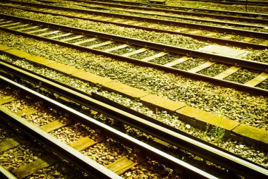 Tren veya demiryolu tren ulaşım vintage retro için takip