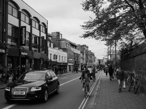 Cambridge Oktober 2018 Menschen Der Innenstadt Schwarz Weiß — Stockfoto
