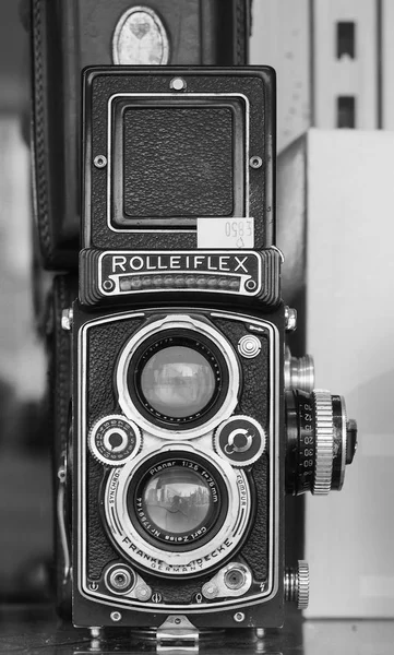 Cambridge Storbritannien Circa Oktober 2018 Vintage Tyska Rolleiflex Filmkamera Svart — Stockfoto