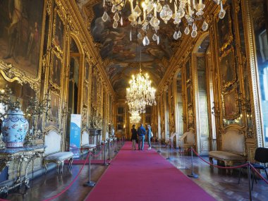 Torino, İtalya - Ekim 2018 yaklaşık: Palazzo Reale (Kraliyet Sarayı anlamına gelir) iç