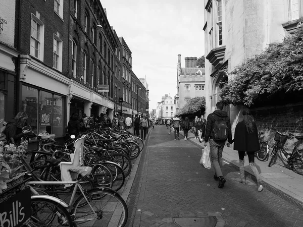 Cambridge Oktober 2018 Menschen Der Innenstadt Schwarz Weiß — Stockfoto