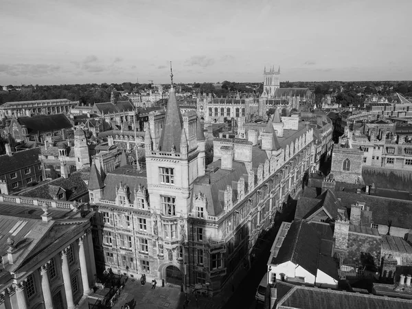 Widok Lotu Ptaka Miasta Cambridge Czerni Bieli — Zdjęcie stockowe