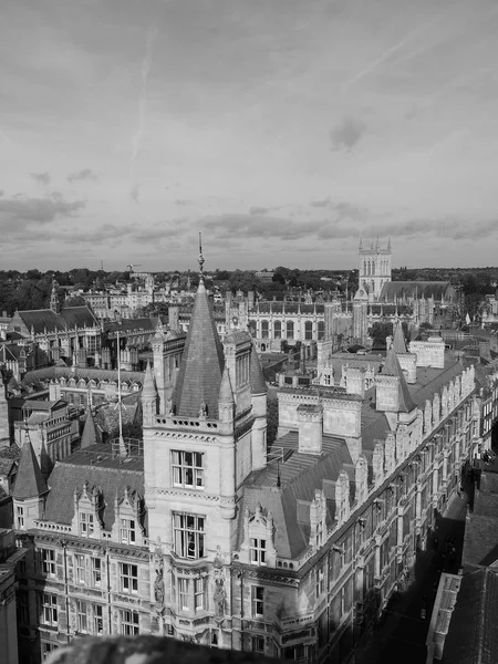 Vue Aérienne Ville Cambridge Royaume Uni Noir Blanc — Photo