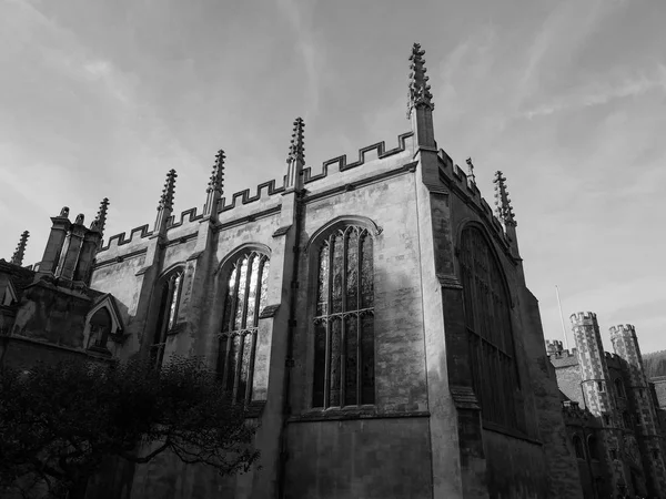 Cambridge Circa Οκτωβρίου 2018 Trinity College Του Μαύρο Και Άσπρο — Φωτογραφία Αρχείου